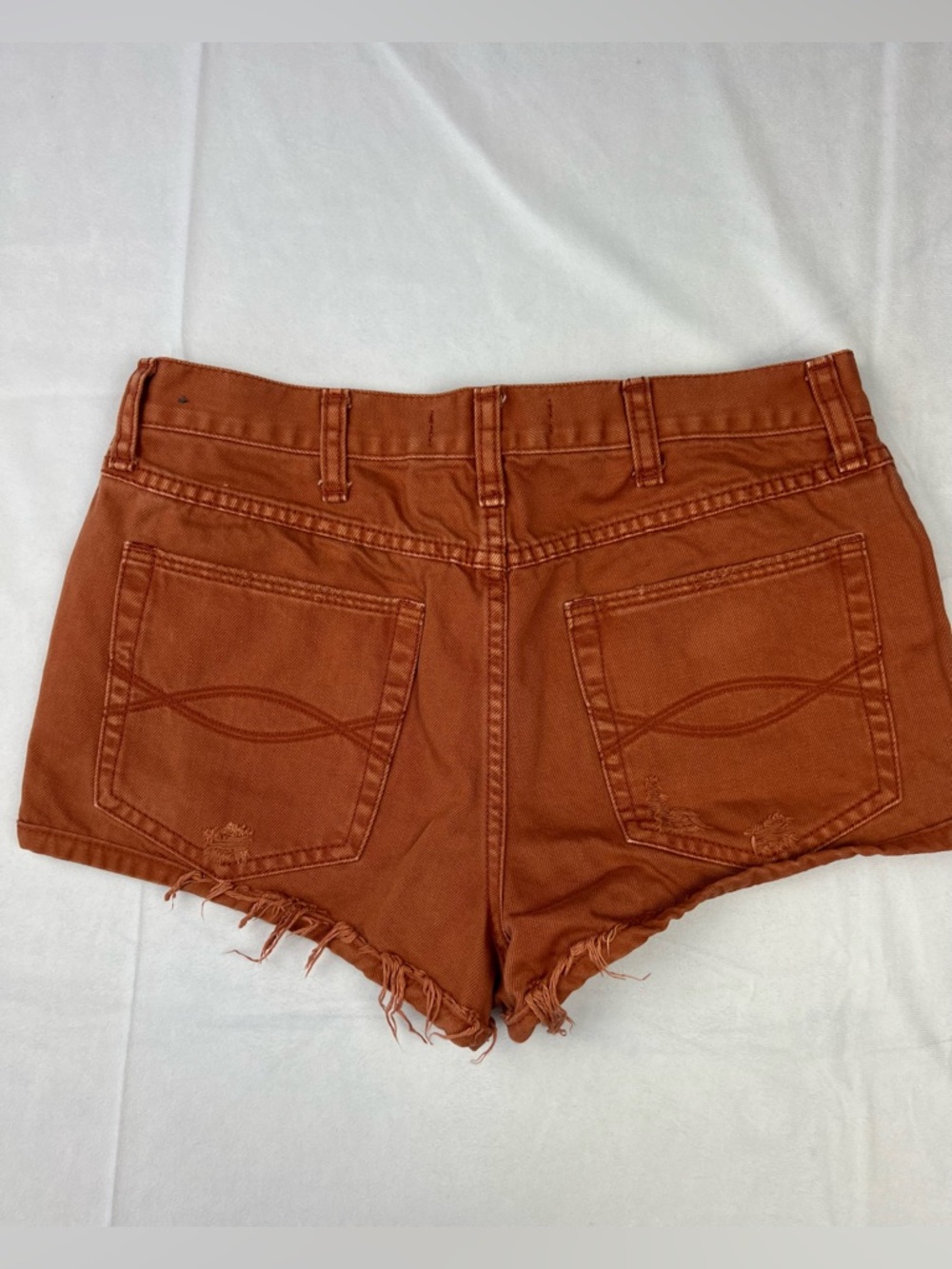 Abercrombie & Fitch Distressed Button Fly Cut Off Denim Shorts - Size 6 - Picture 6 of 8